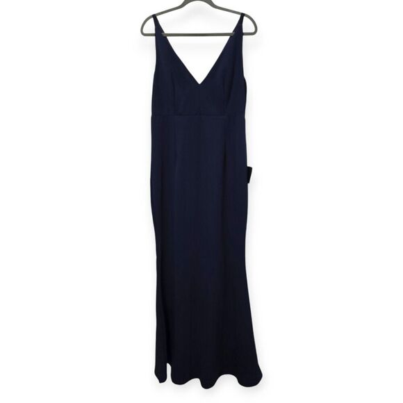 NWT Lulus Womens Size XL Melora Navy Blue Sleeveless V Neck Maxi Dress NEW - Picture 1 of 5